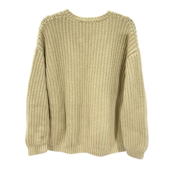 Jenni Kayne Cotton Cabin Sweater In Cream Long Sleeve Crewneck Size Large - Picture 6 of 10